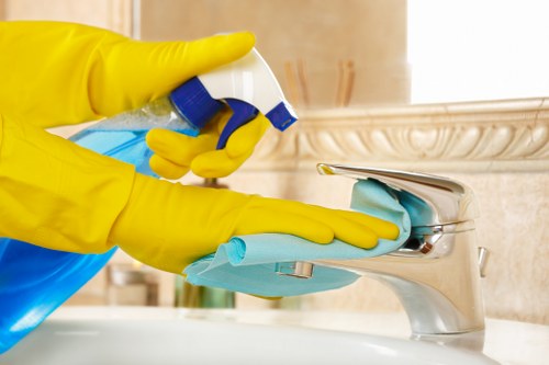 Professional house cleaning tools on a counter