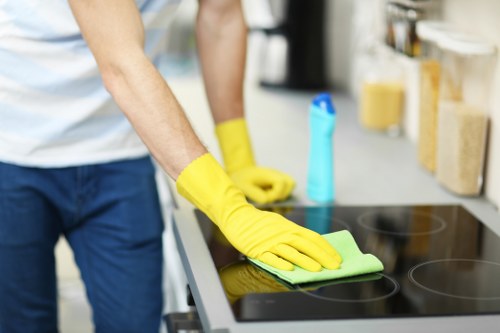 Cleaning supplies used for office cleaning services